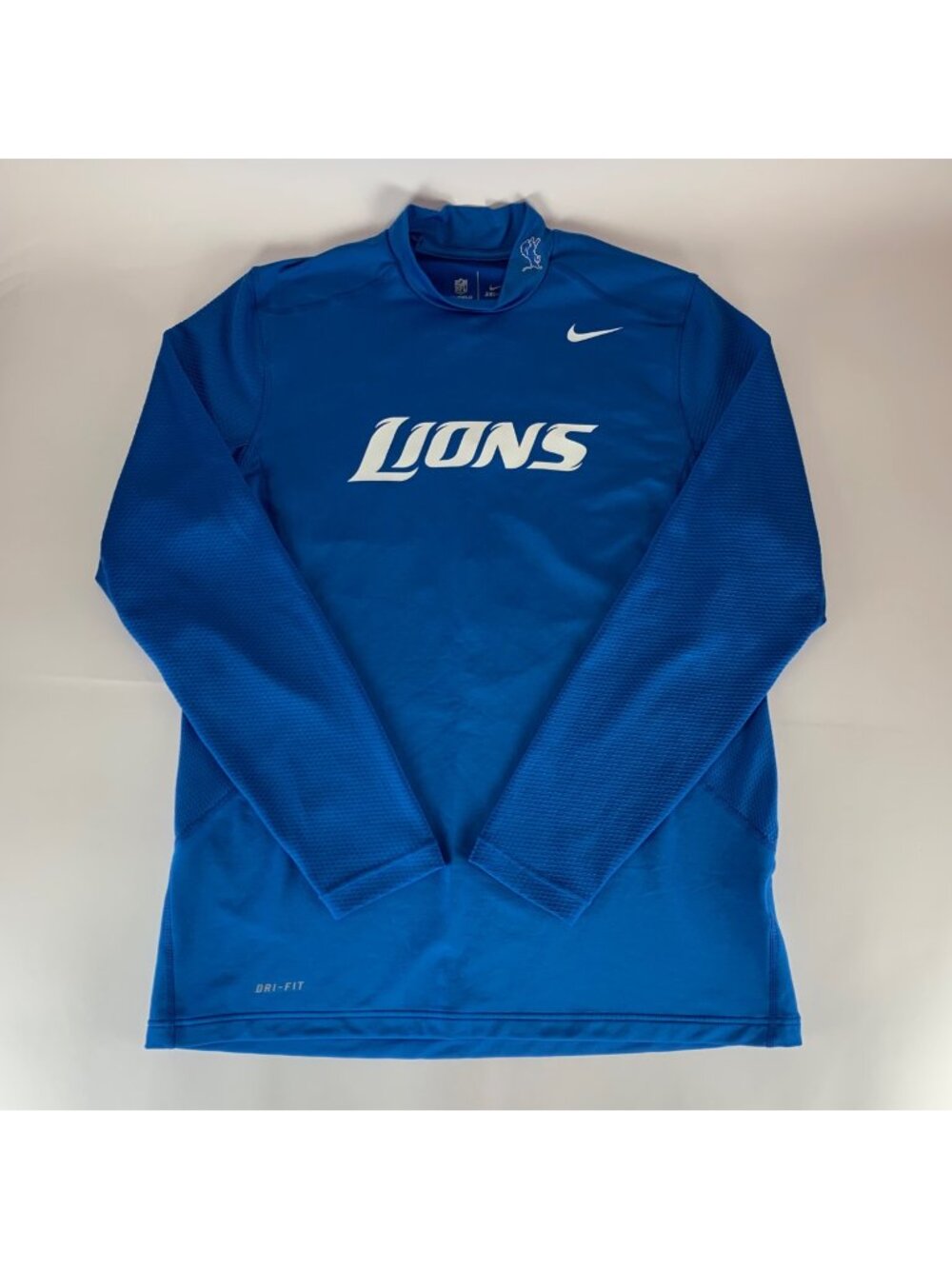 Detroit Lions Blue Nike Dri Fit On Field Long Sleeve Compression Shirt Mens Larg